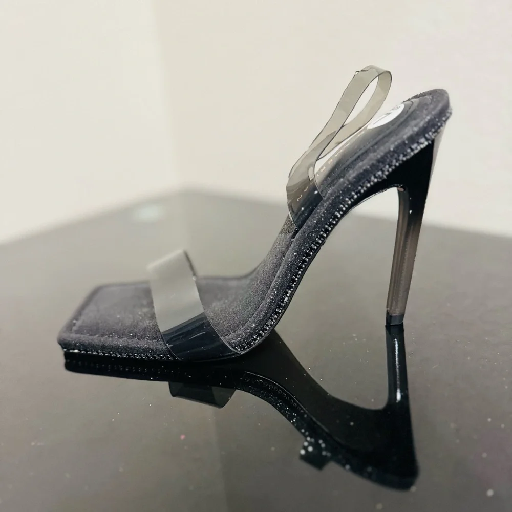 Black Glitter Women's Shoes - Picture 2 of 5